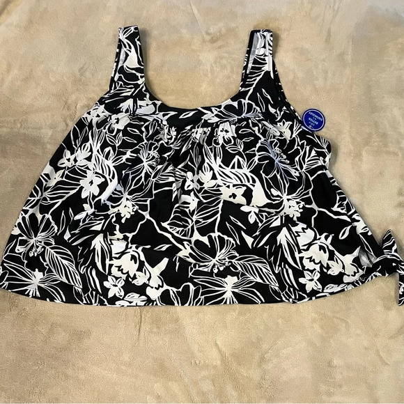 Swimsuits for All Women's Plus Size Side Tie Blouson Tankini Top, size 30 - Picture 1 of 10